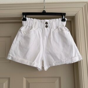 A Loves A High-Rise Paperbag White Women's Shorts